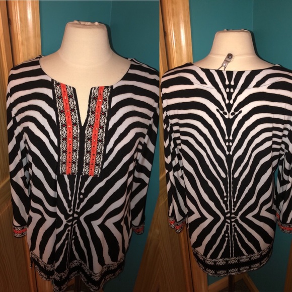 Zebra long sleeve blouse - Picture 1 of 2